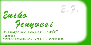 eniko fenyvesi business card